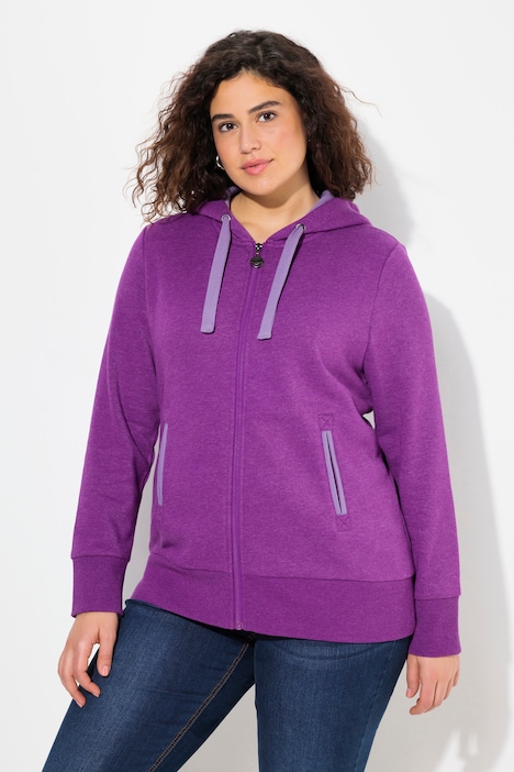 Hoodiejacke, Waffelpikee, Kapuze, Langarm