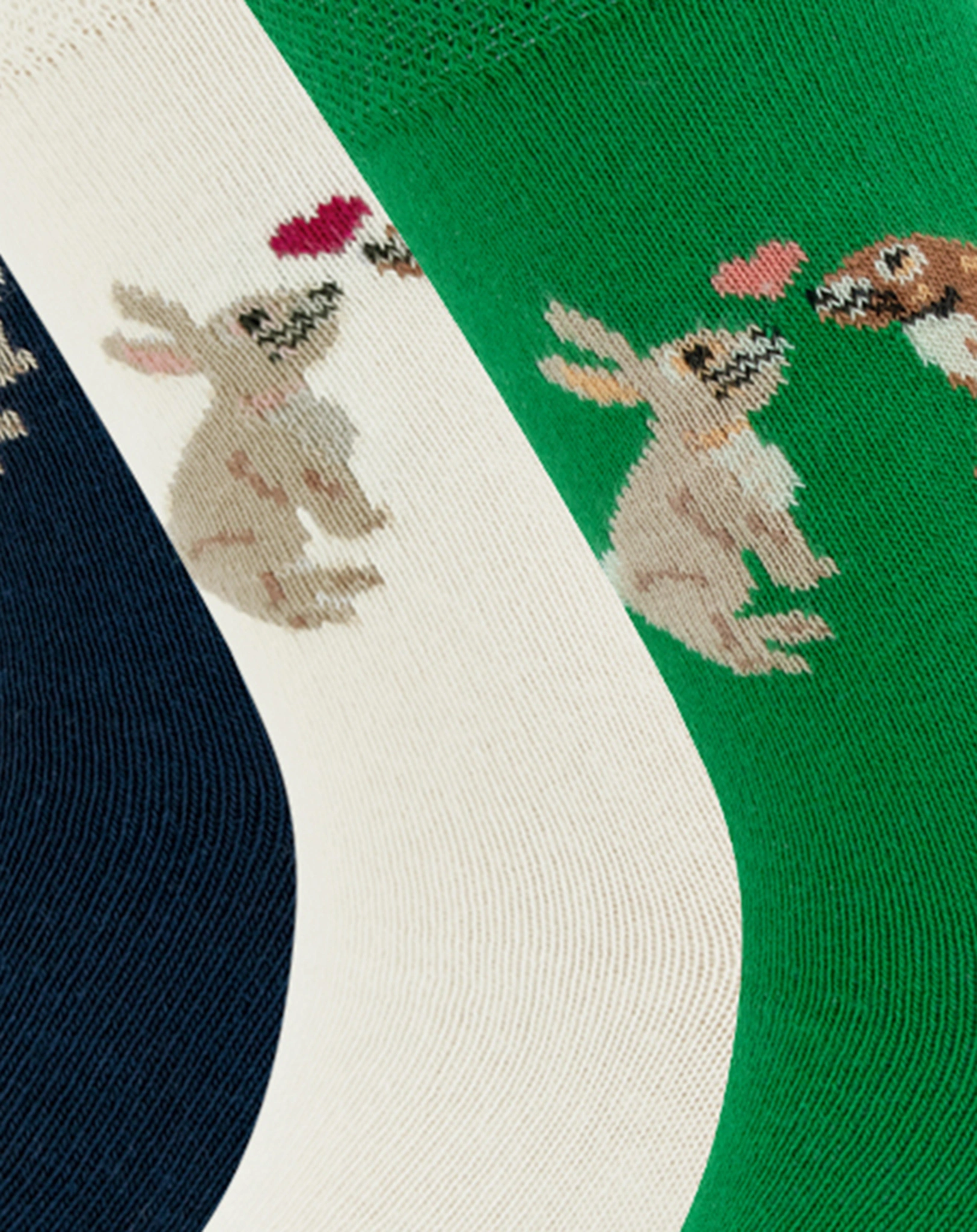 Socken HASEN 3er Pack in navy/grün/latte