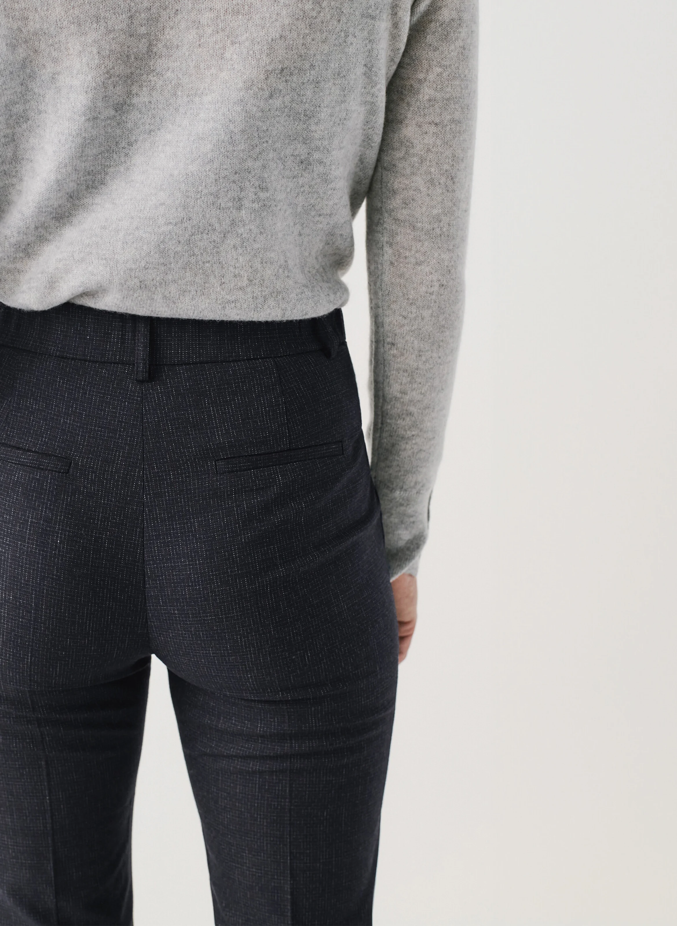 PSIDIKO12 - Pantalon cigarette taille haute imprimé | Noir