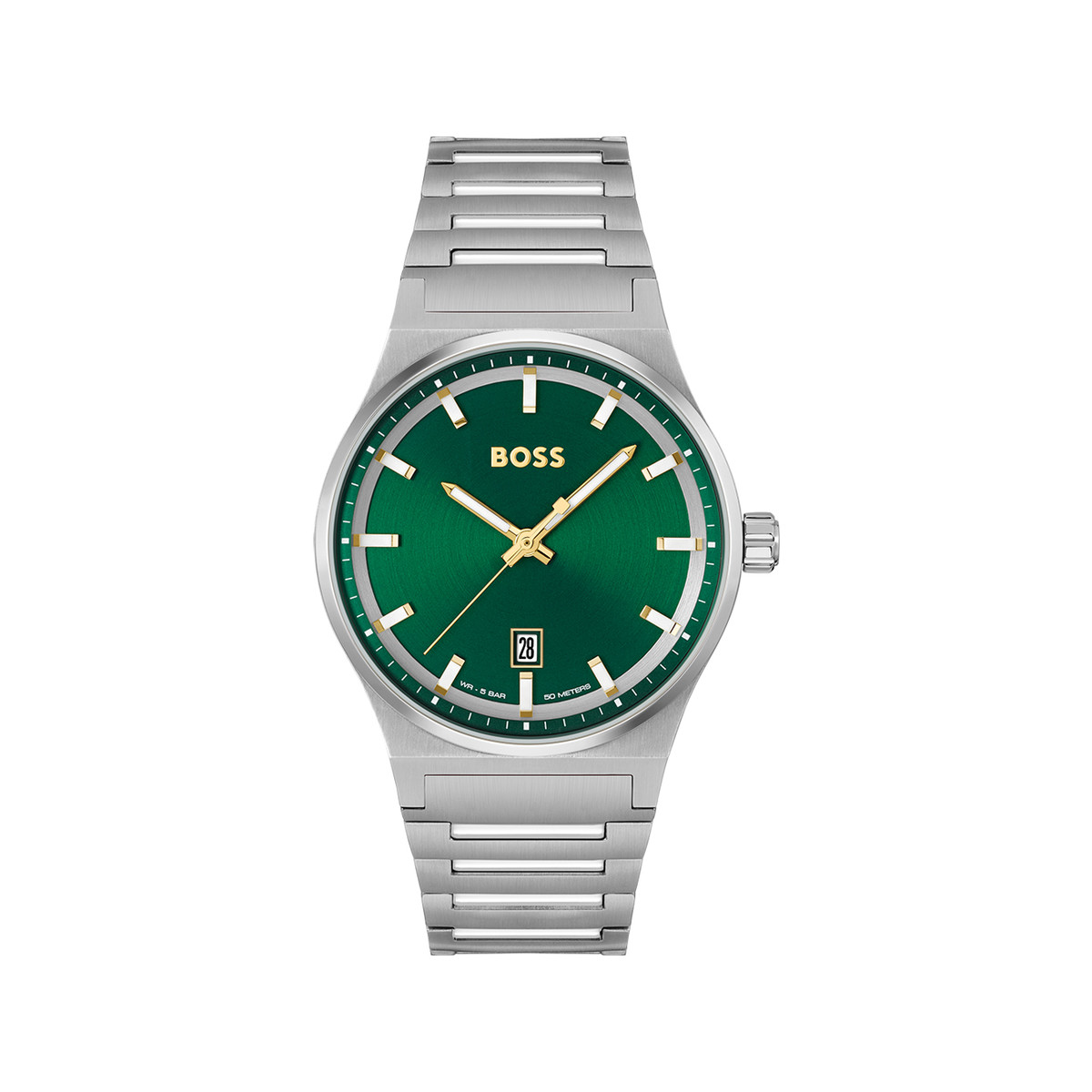 Montre BOSS sport lux homme bracelet acier argent