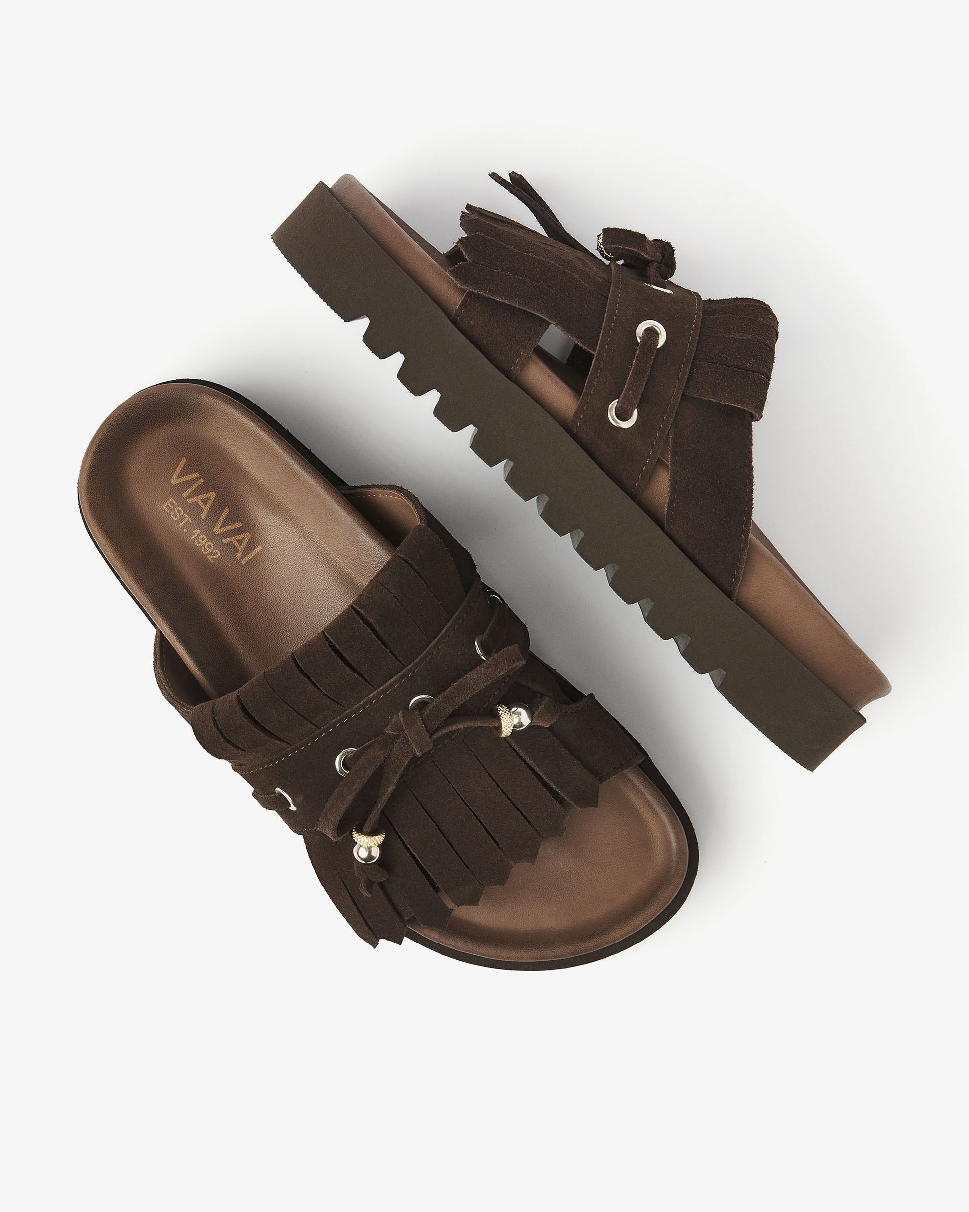 VIA VAI bruine slippers Rae Laila