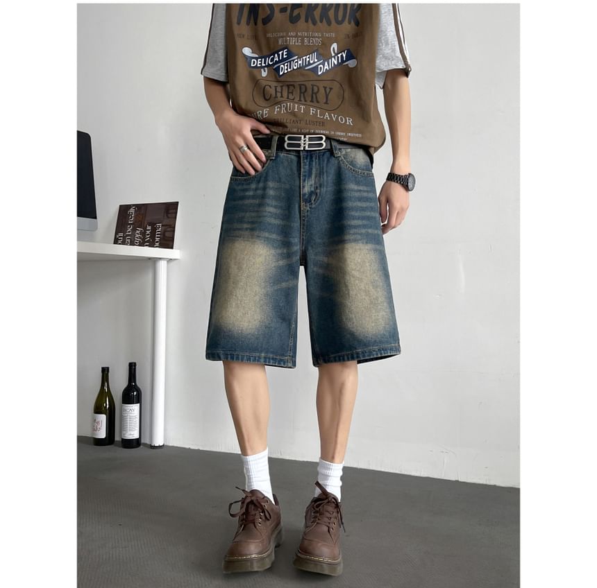 Plummie - Mid Rise Washed Denim Shorts