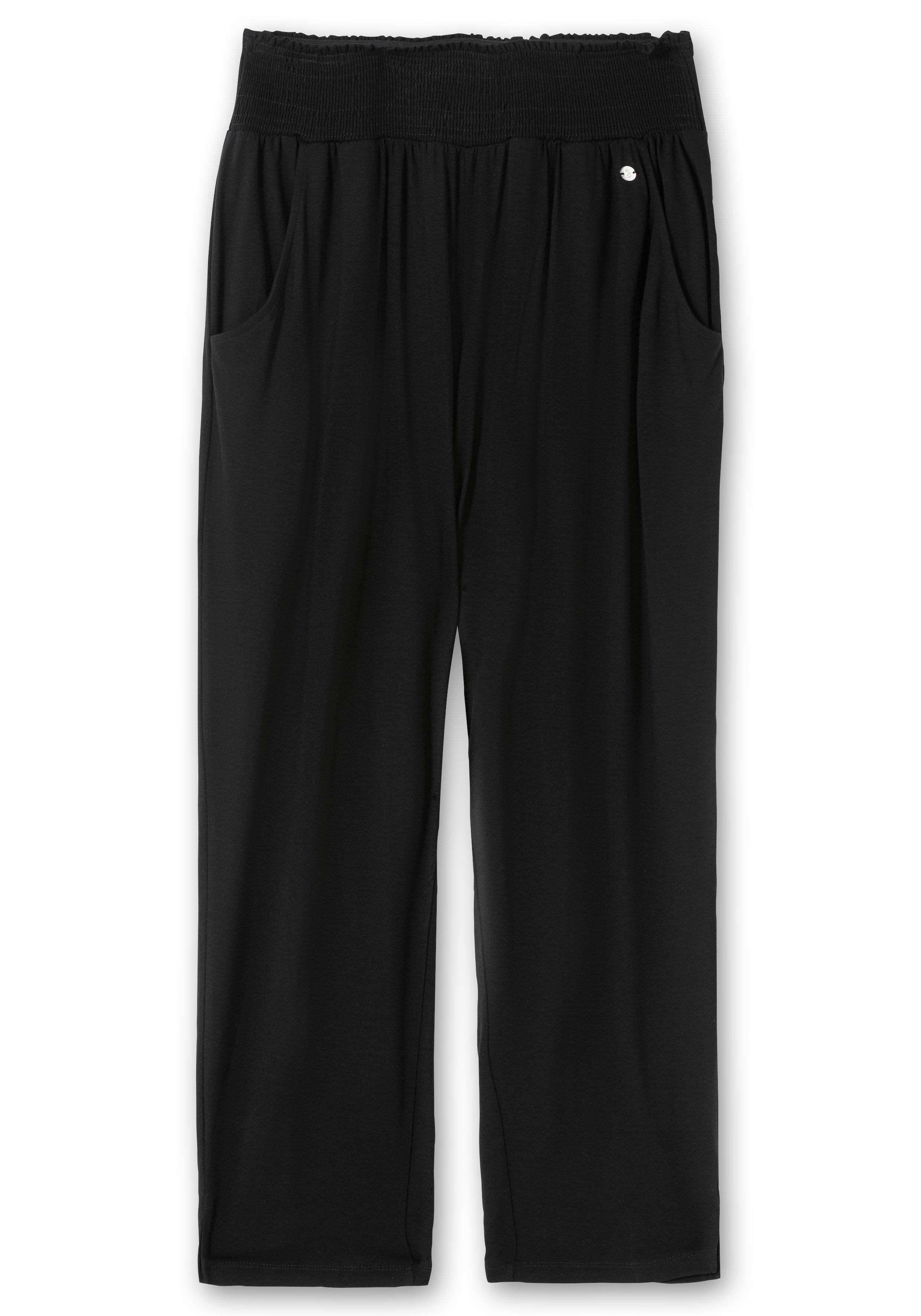 Jerseyhose mit breitem Smokbund und Blumendruck