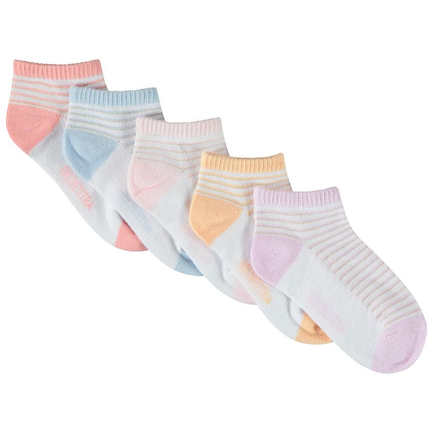 Lot de 5 paires de chaussettes courtes multicolores pour fille - Blanc