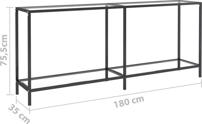 Bijzettafel - Transparant - Gehard Glas en Gepoeerd Staal - Extra Opbergruimte