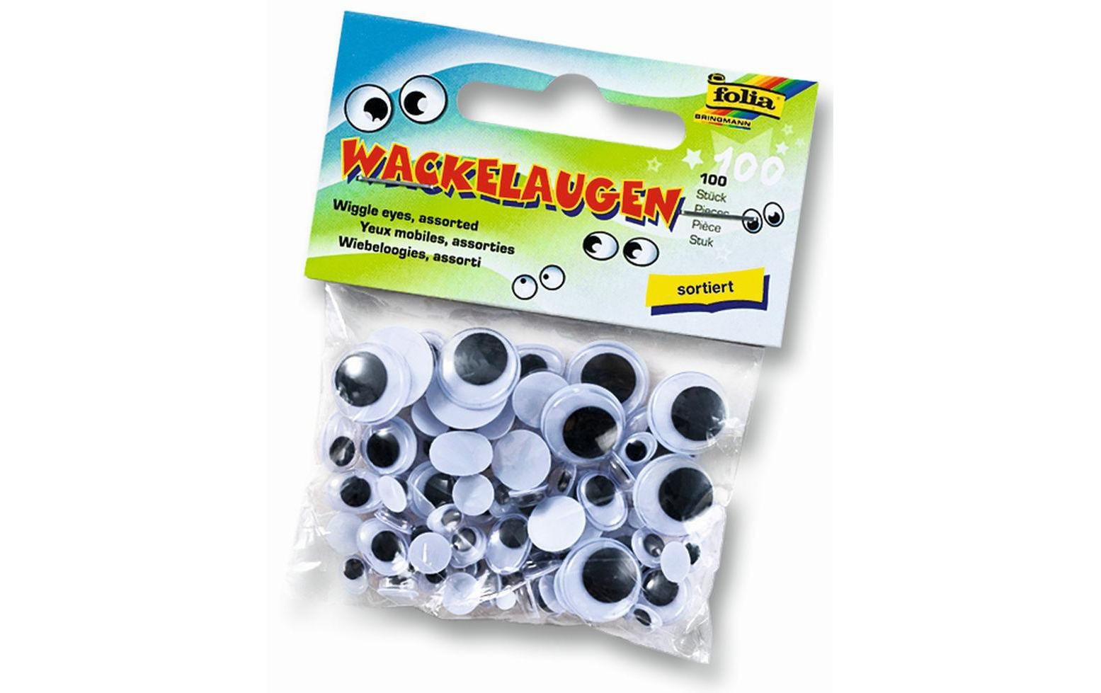 Wackelaugen 100 StückWackelaugen mit beweglicher Pupille