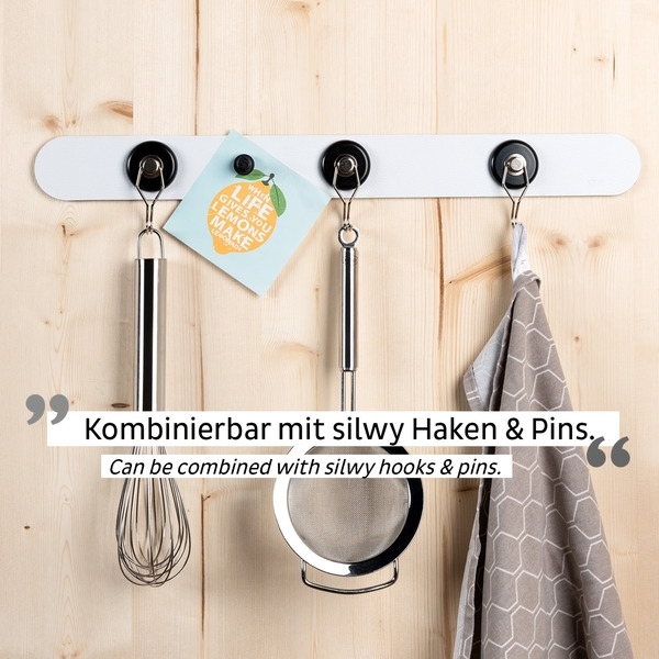 Silwy Metall-Leiste 50 cm für Magnet-Geschirr & Haken