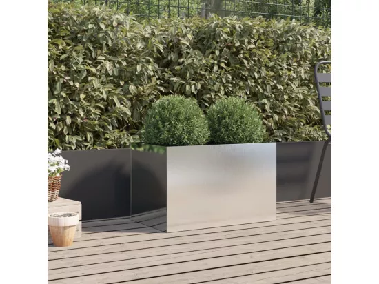 Jardinière argenté 62x40x39 cm acier inoxydable