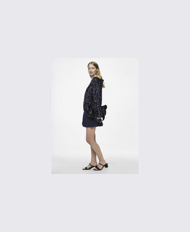 Pieces PCKAM LS DEEP BACK BOW TOP BC Sort