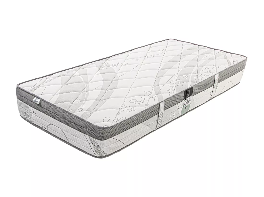 Matelas 90x190 cm, Relaxation, 26cm, Ressorts Ensachés, Soutien ferme + Oreiller + Couette