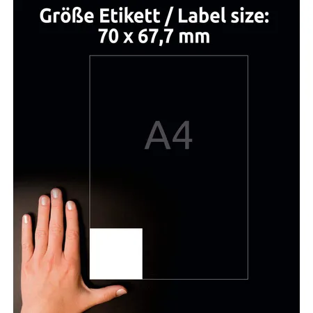 Avery Zweckform 3661 Universal-Etiketten,A4 mit ultragrip,Adressaufkleber 70 x 67,7 mm, 100 Bogen/1.200 Etiketten, weiß