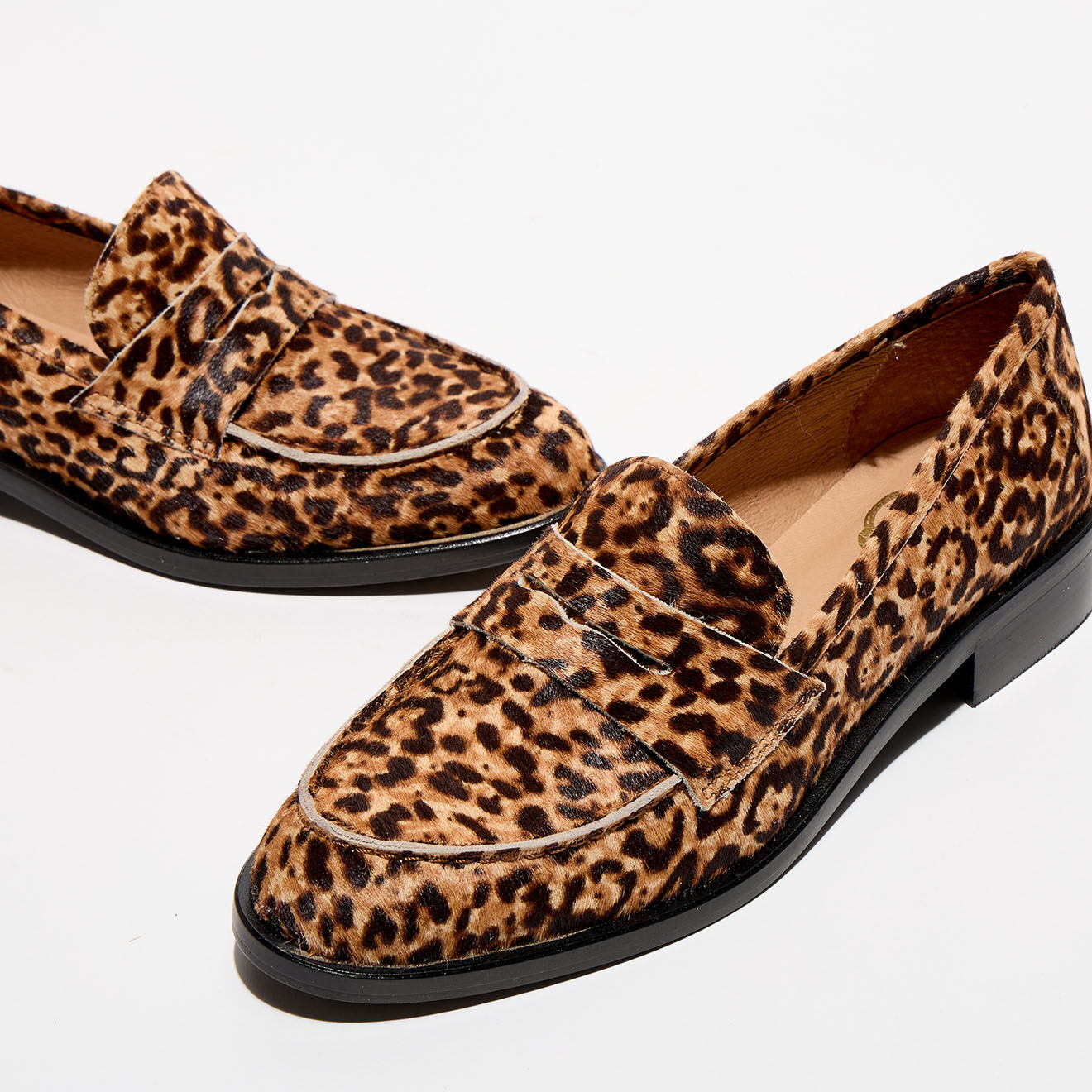Apologie Mocassins en Cuir façon poulain Juliette léopard