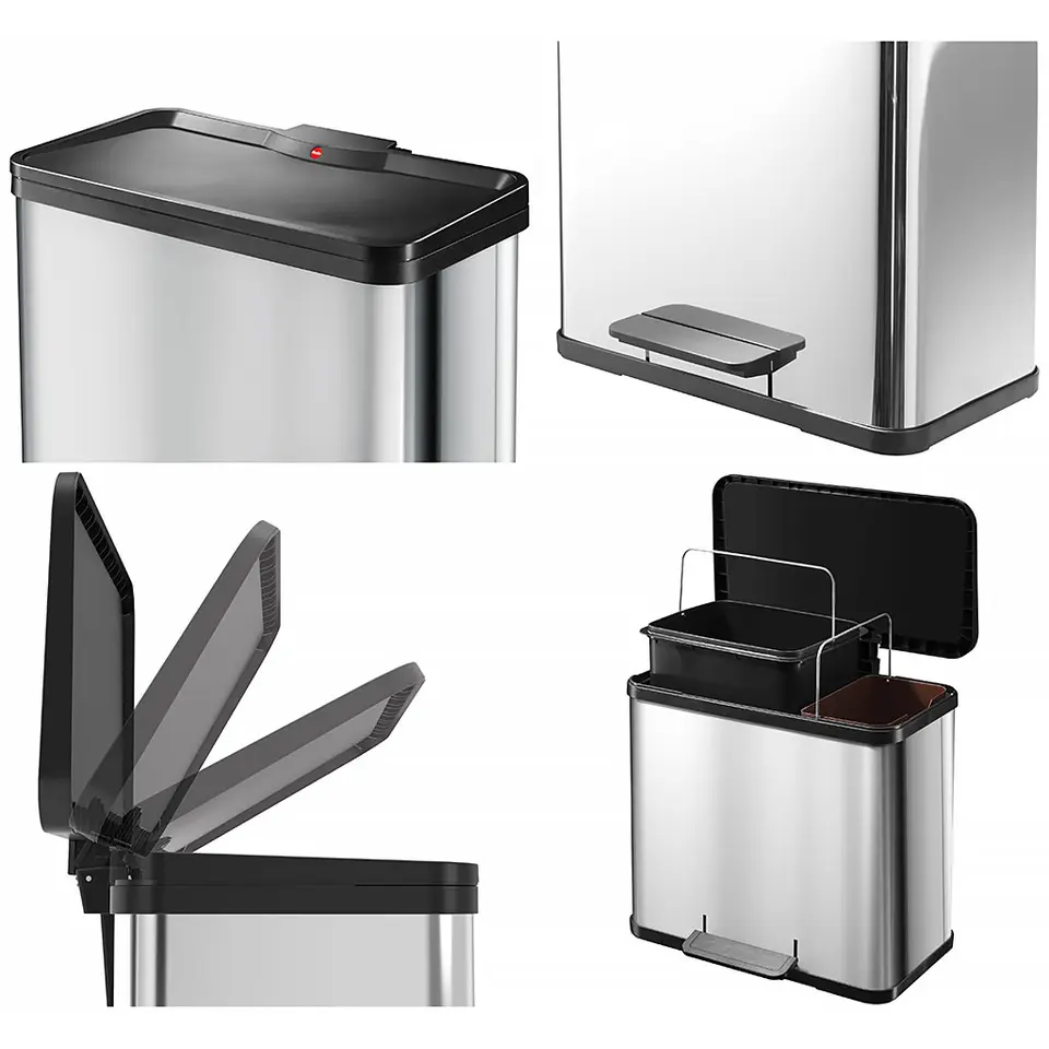 Hailo Öko Duo Plus L Prullenbak - 17 9L - RVS