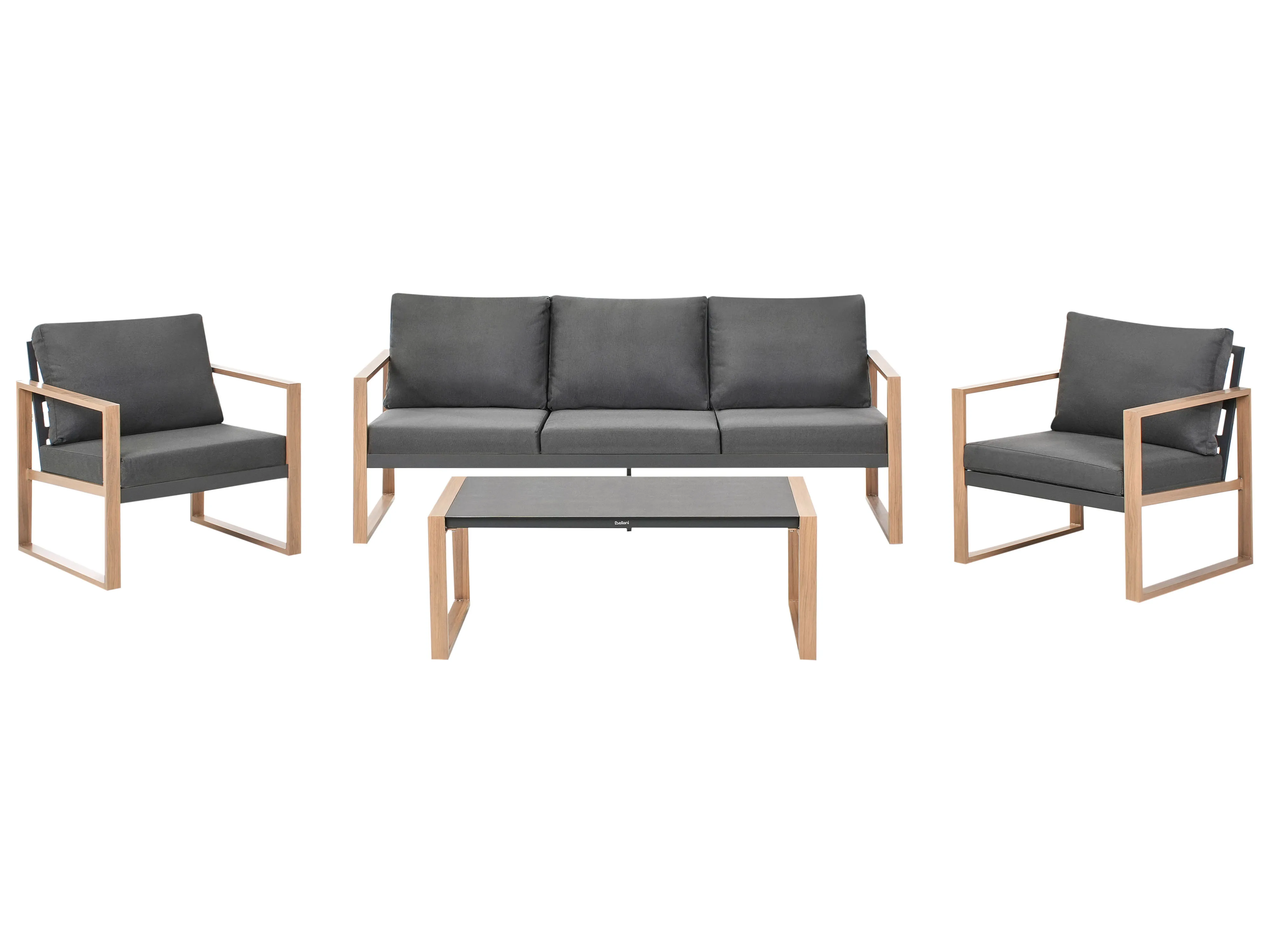 Loungeset met tafel 5-zits GELSO Metaal Donkergrijs