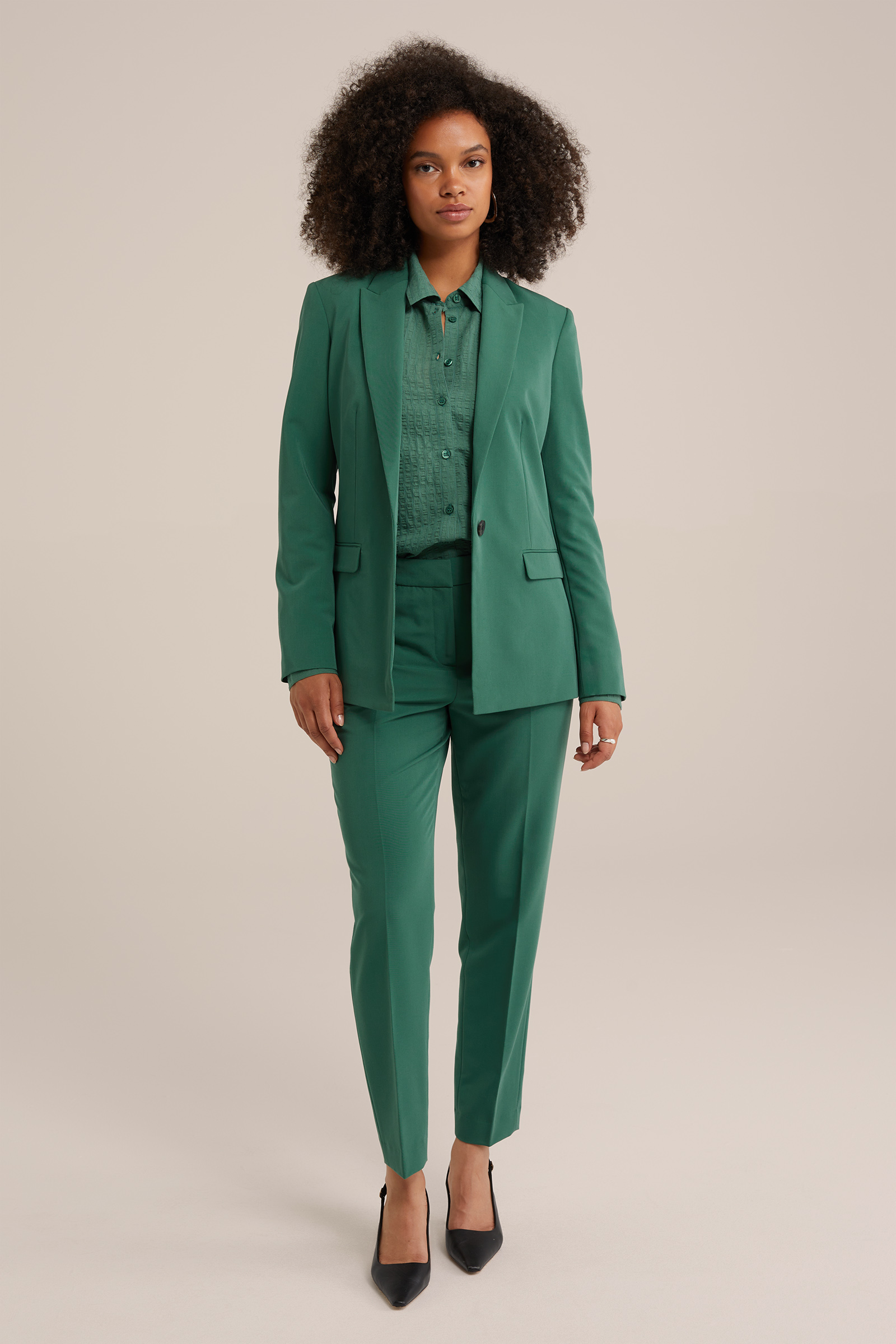 blouse met structuur WE Fashion Lichtgroen