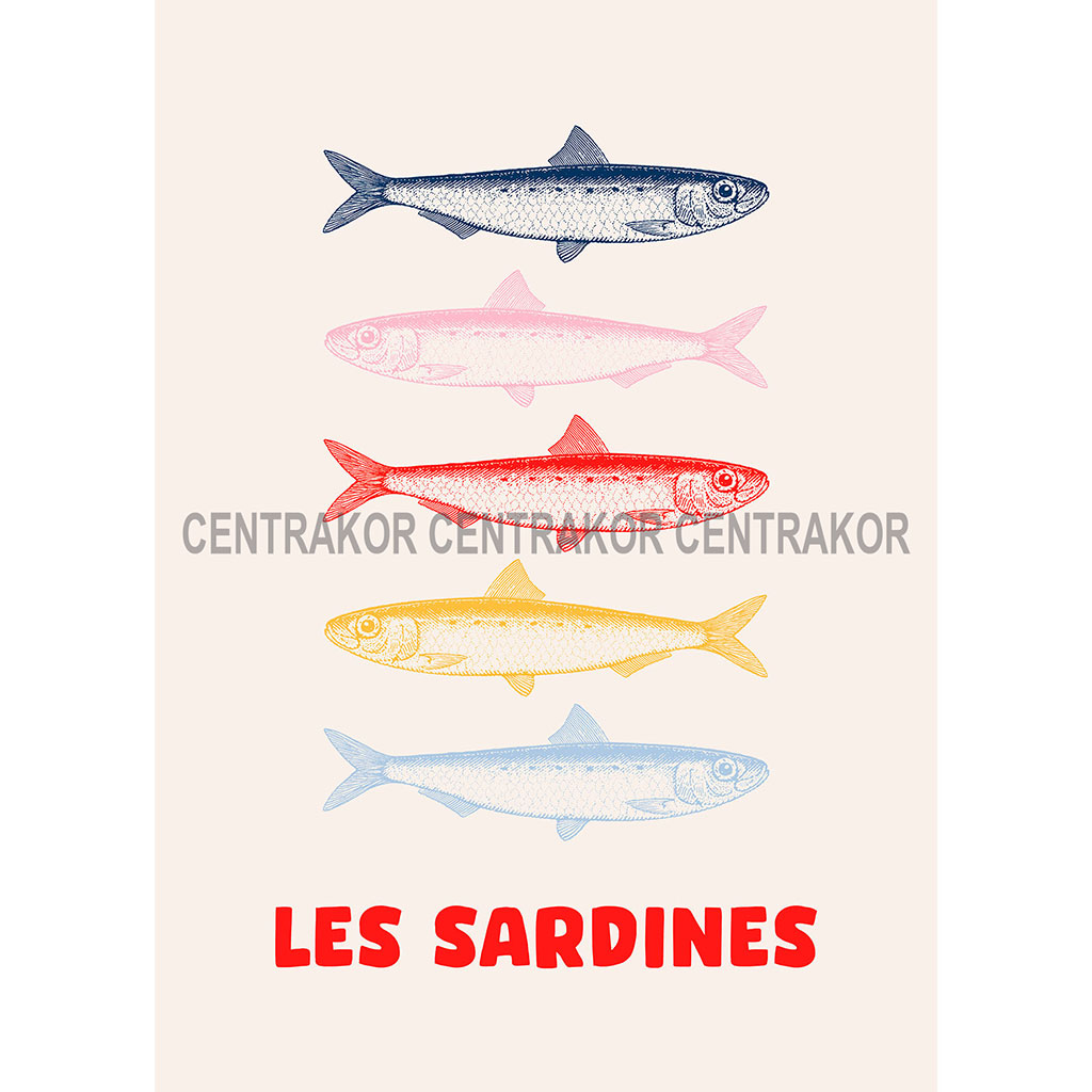 Affiche déco les sardines 21x29.7cm