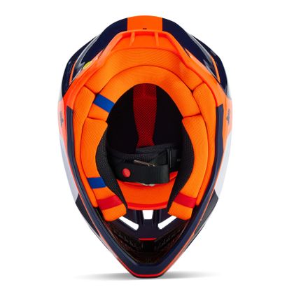 Casque cross Fox V3 - REVISE 2024 - Bleu / Orange