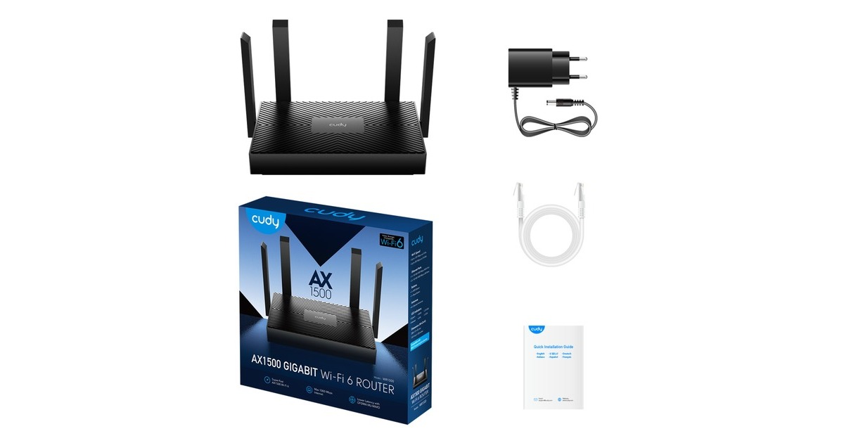 CudyAX1500 Gigabit Wi-Fi 6 Router  (Zwart, Cudy app)