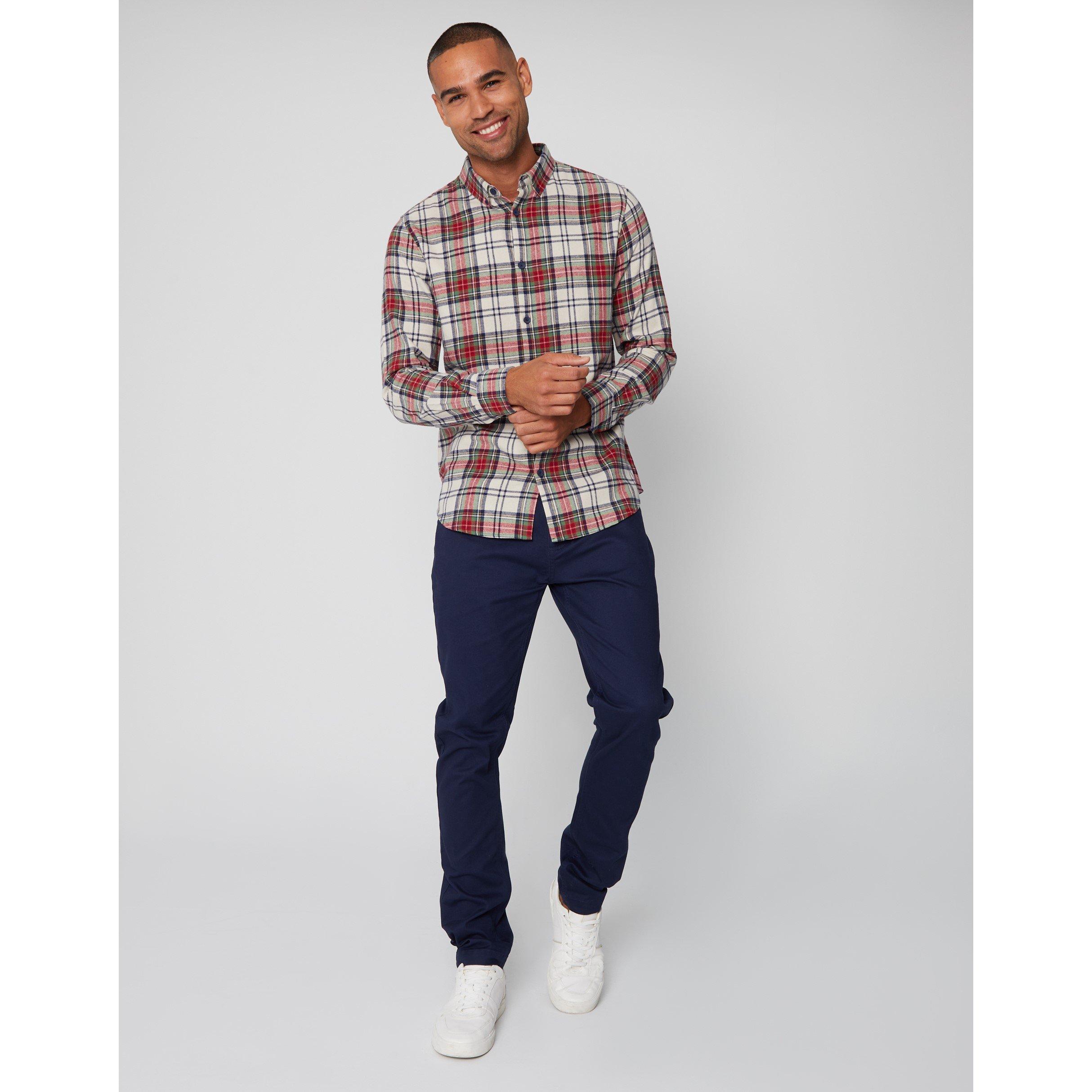 Threadbare TB Checkered Long Sleeve Shirt Mens