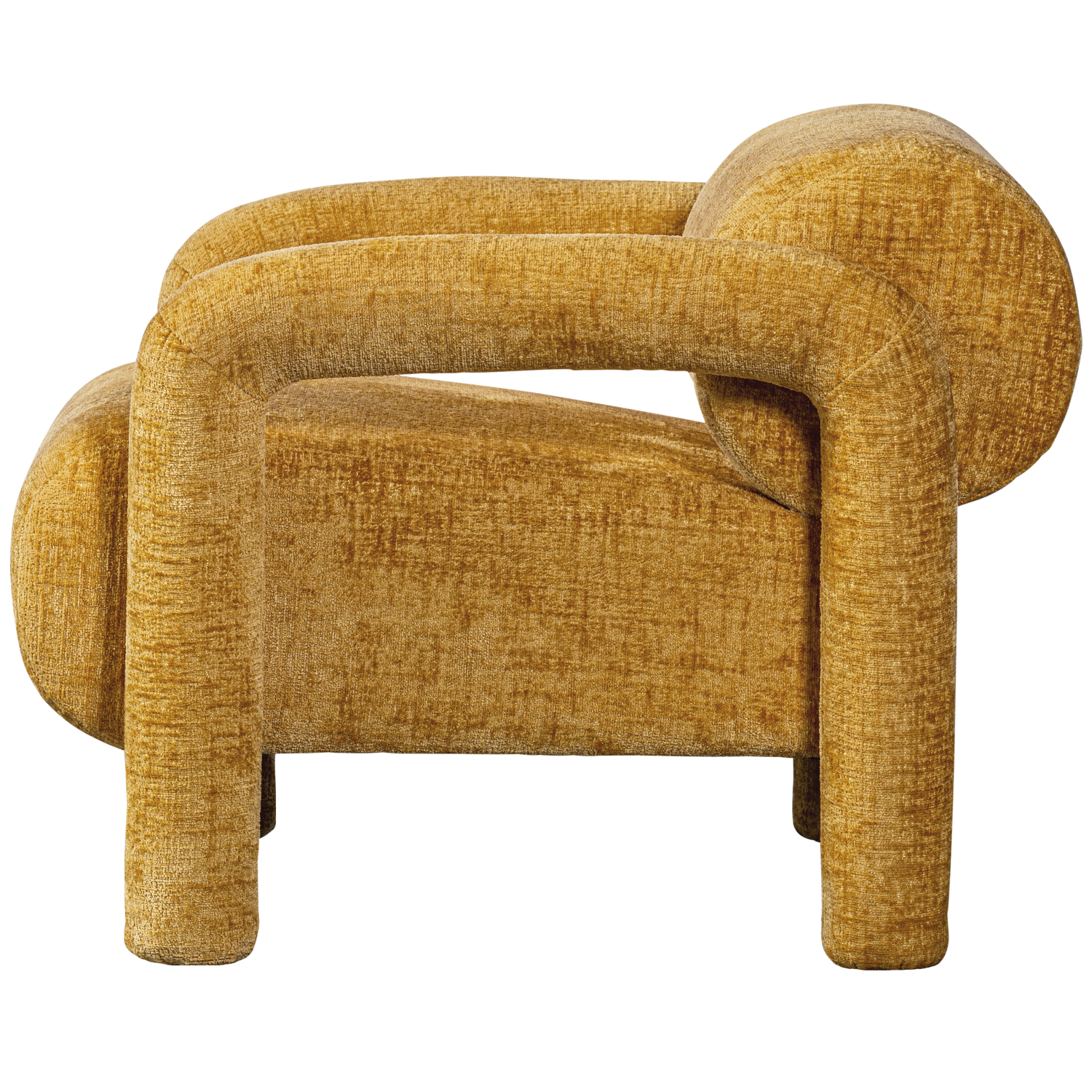 WOOOD Lenny Fauteuil - Polyester  - Goud|Geel - 65x76x82