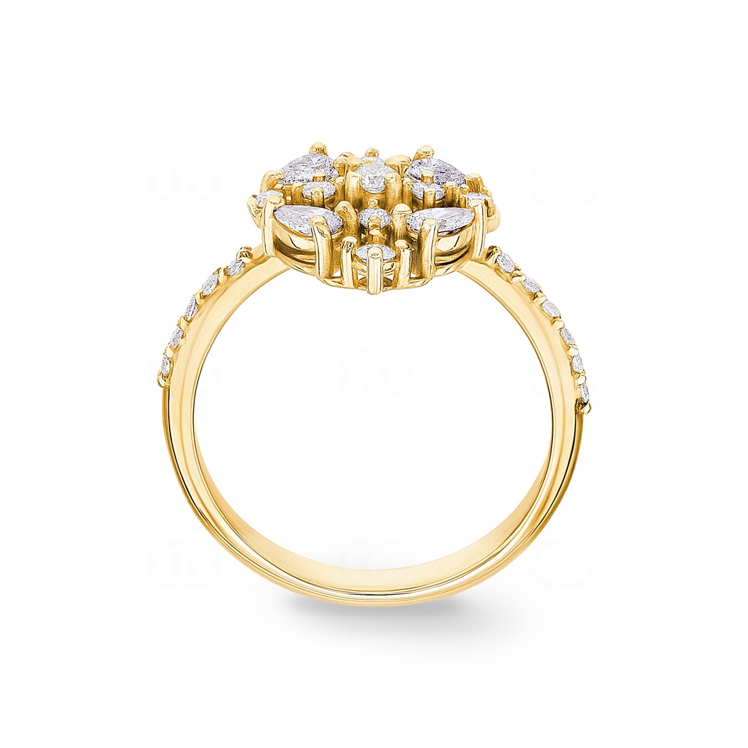 0.56 Karat Diamantring 750/18 K Gelbgold