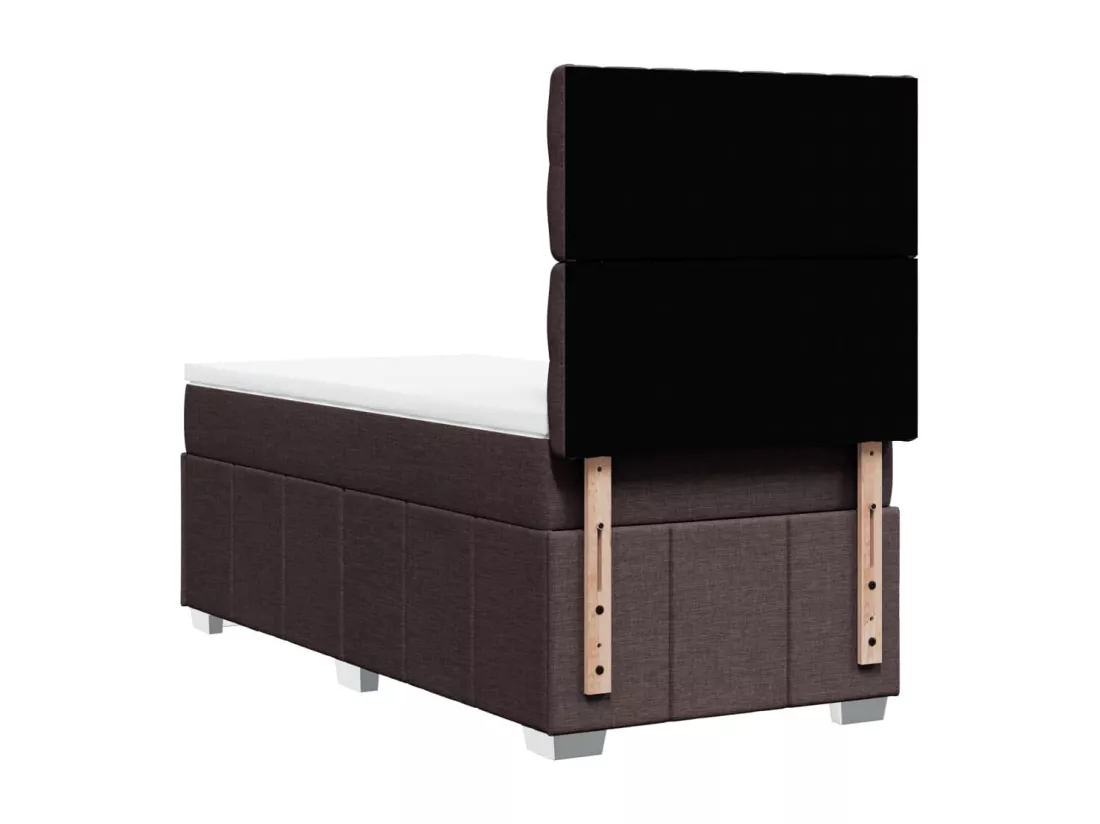 Sommier tapissier avec matelas Marron foncé 90x200 cm