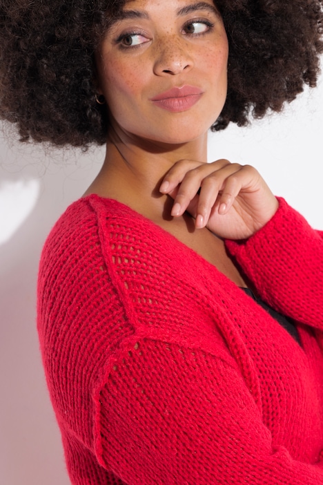Pullover, oversized, Ballonärmel, V-Ausschnitt.