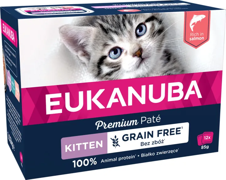 Eukanuba Euk Cat Kitten Salmon Pate 12x85g