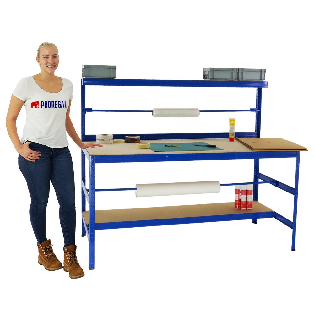 PROREGAL Tiger paktafel HxBxD 150 x 180 x 75 cm Draagvermogen 300 kg Blauw