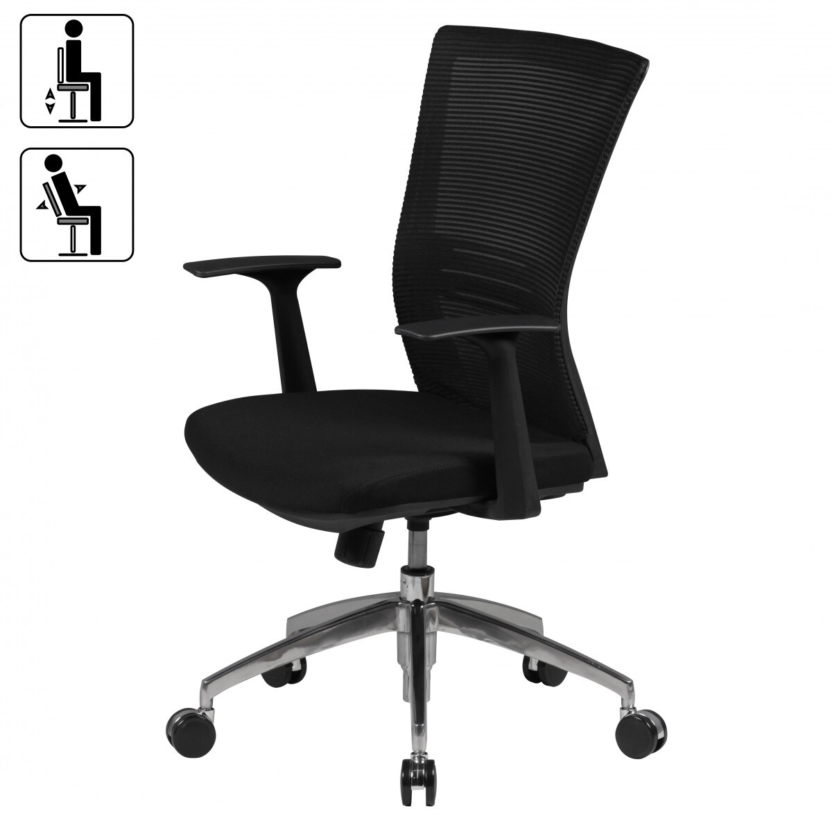 KADIMA DESIGN Ergonomischer Bürostuhl: Atmungsaktive Netzrückenlehne, ergonomische Form, verstellbare Rückenlehne, Kunststoff-Armlehnen, Aluminium-Fußkreuz, 120 kg Belastbarkeit.