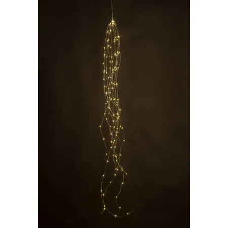 Idena LED Lichterkette cascade für innen und außen, 125er warm weiß, mit Timer, batteriebetrieben