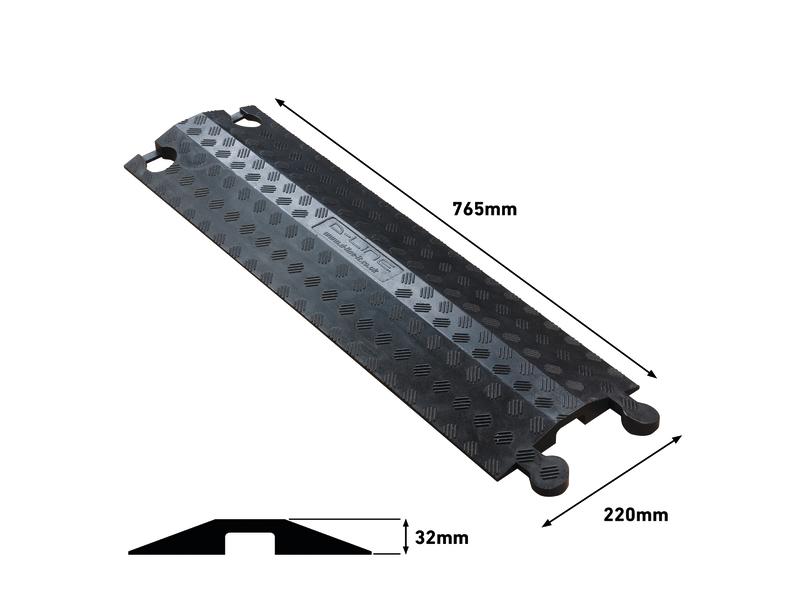 STEFFEN Kabelbrücke D-Line 0.765 m x 220 mm, Schwarz D-Line Aufbodenkanal, Überfahrschutz für Kabel