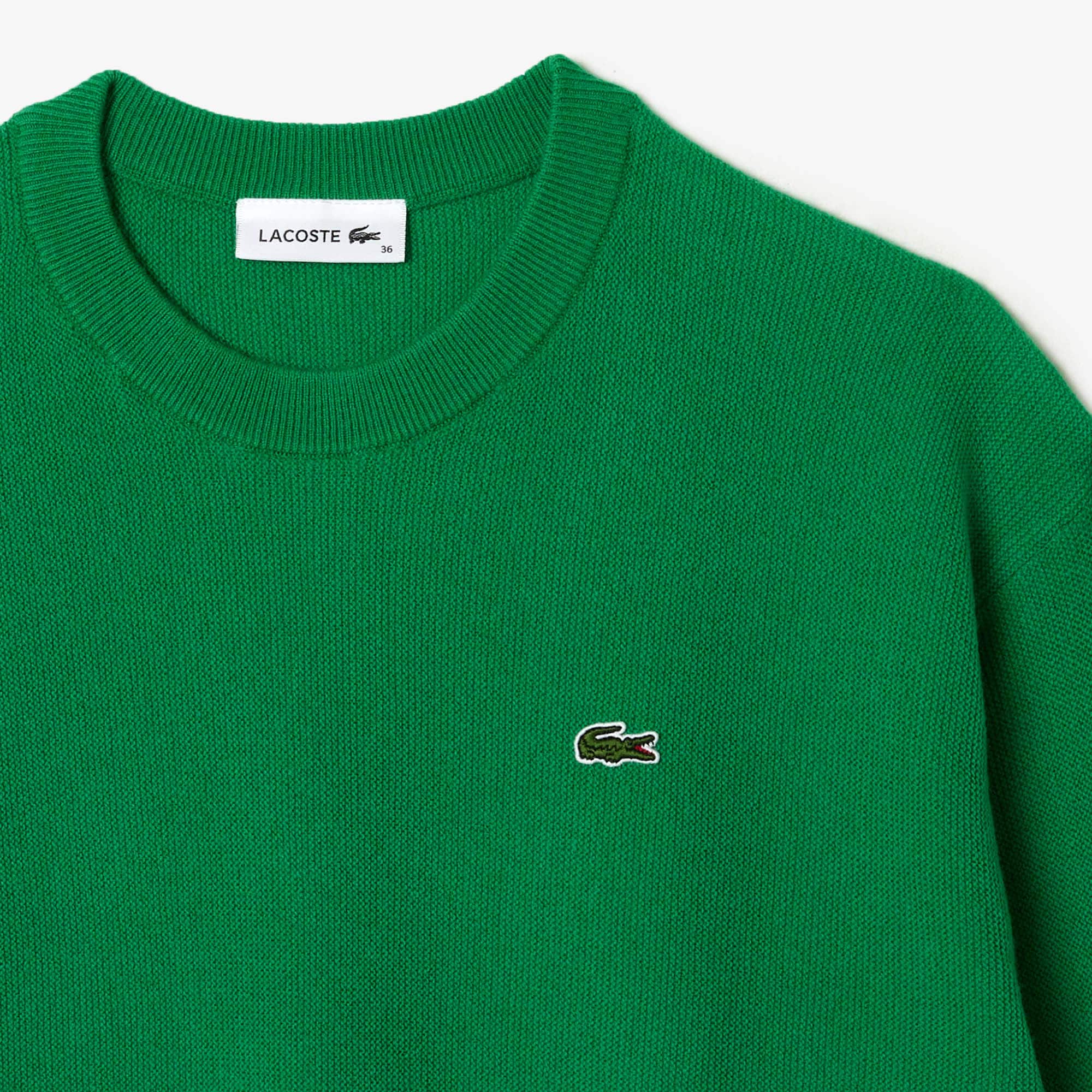 Pull femme Lacoste col rond en laine Pullovers - Vert - Lacoste - Femme