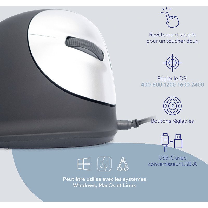 Souris filaire R-Go Tools HE Break - Droitier