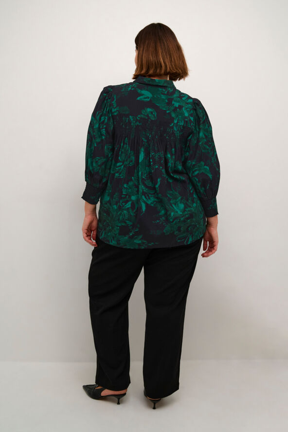 Kaffe Curve KCmina Blouse Black/green painted flower
