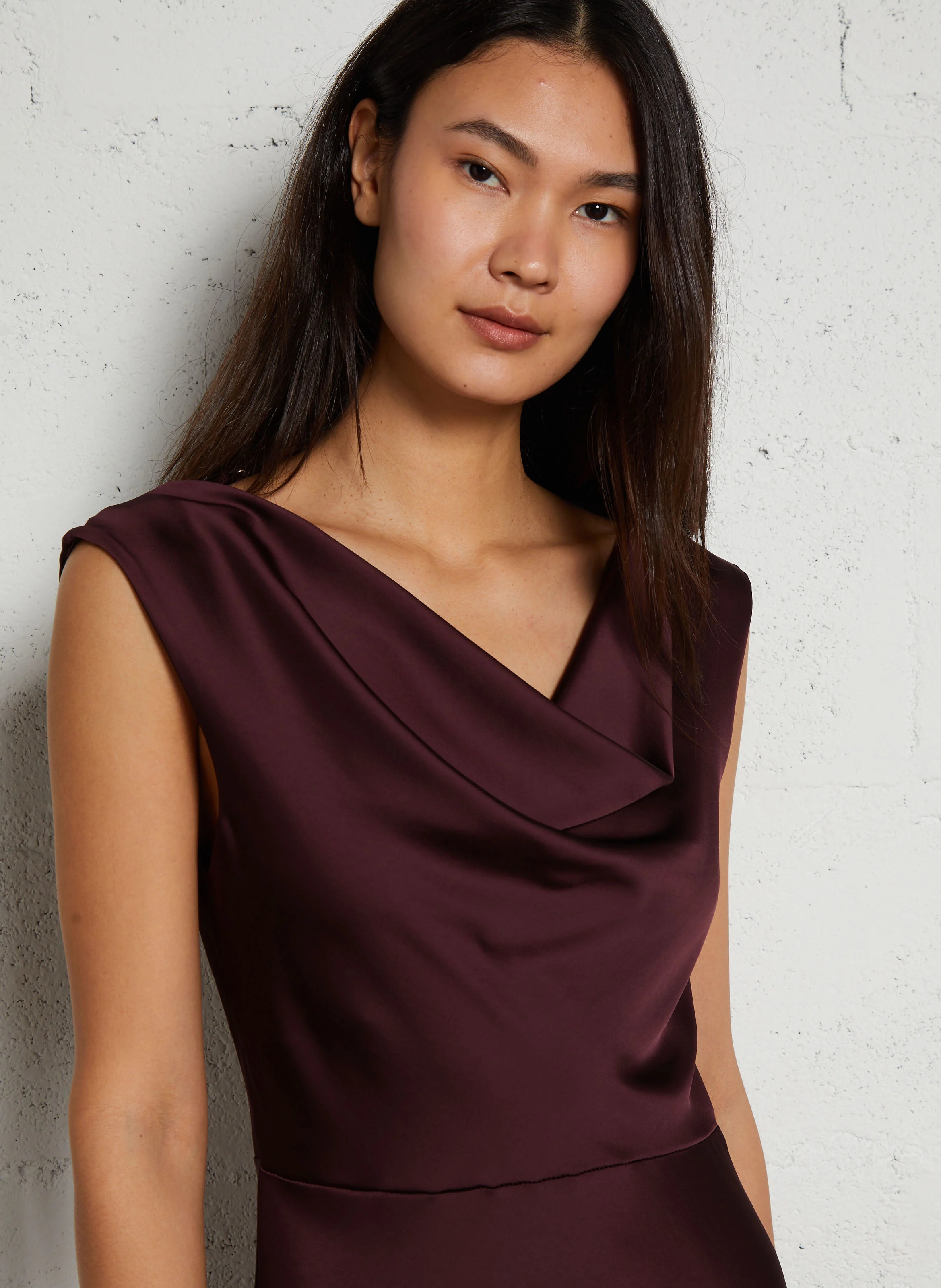 Robe satinée| Rouge