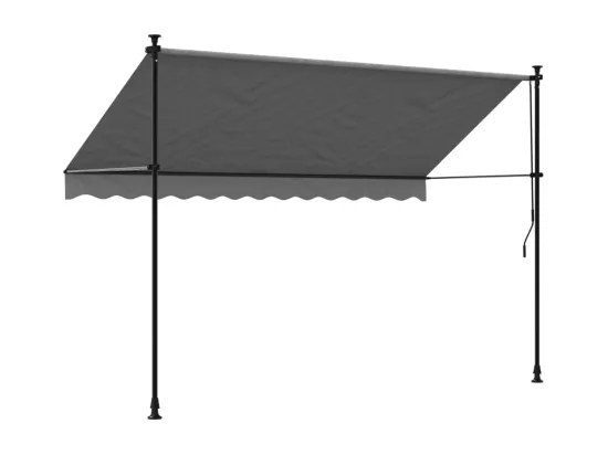 Auvent rétractable anthracite 300x150 m tissu et acier