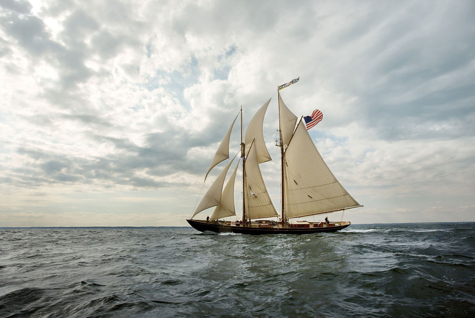 Schooner Virginia Racing on the Chesapeake Bay by Greg Pease - Limited Edition. Edition of: 100. Signed.