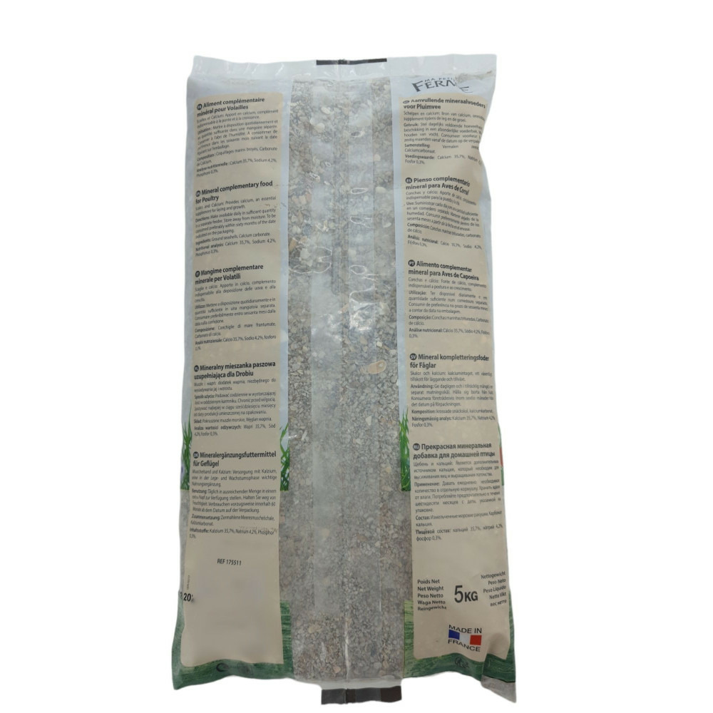 Ecalcium, complément minéral sac de 5 kg pour poules