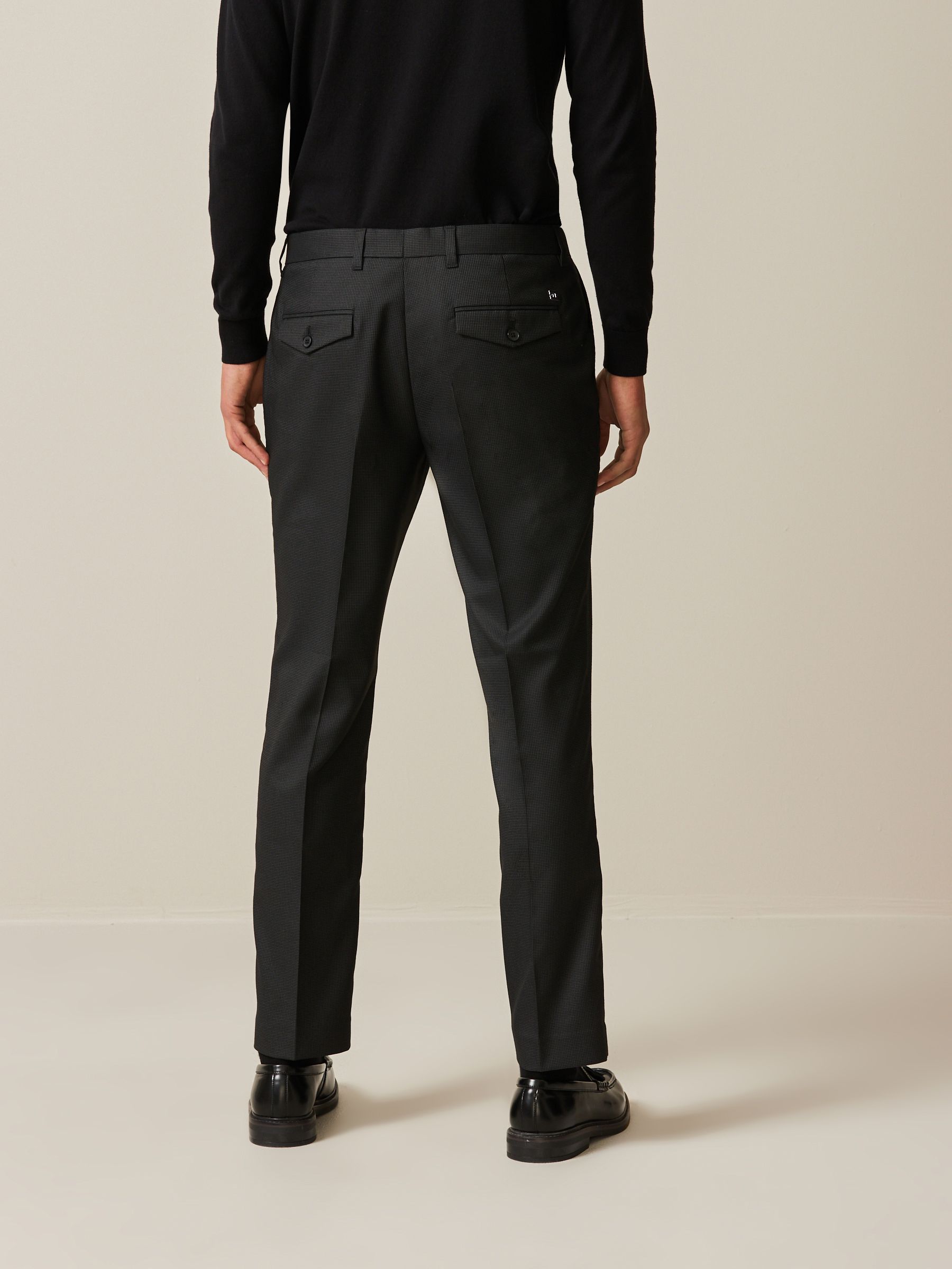 Zwart - Slim Fit - Modieuze broek met textuur