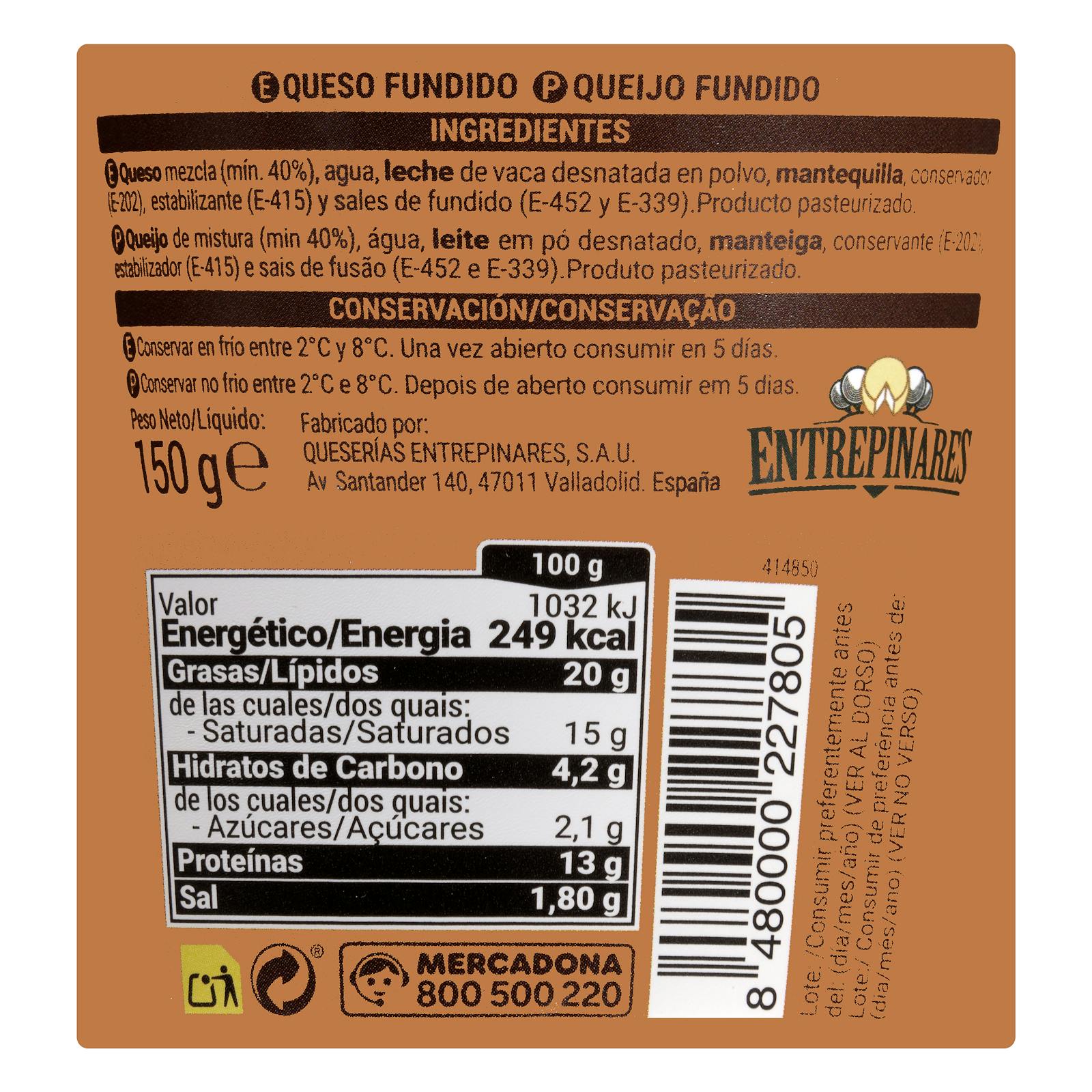 Mélange Hacendado de crème de vieux fromage grillé
