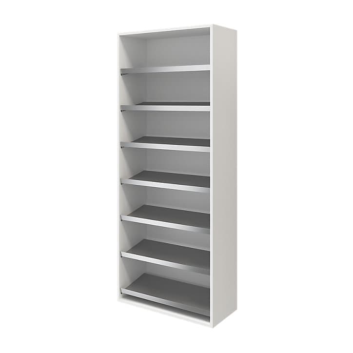 Meuble chaussures ouvert blanc 7 étagères GoodHome Atomia H. 187,5 x L. 75 x P. 35 cm