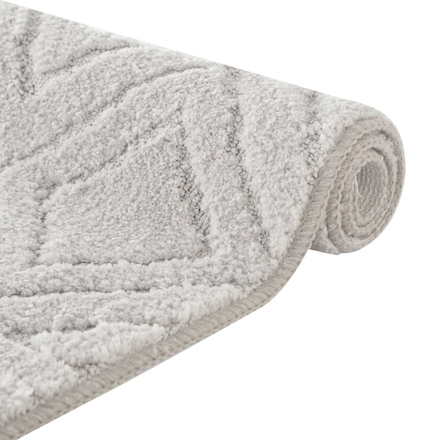 GOODproduct Badematte »Louvres, Badvorleger, Badezimmer Teppich, Duschvorleger« Höhe 10 mm rutschhemmend beschichtet schnell trocknend Badteppich, Uni Farben, Hoch-Tief Effekt, Boho-Style