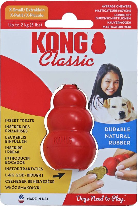 KONG - Classic - Hondenspeeltje - Rood - Duurzaam Natuurlijk Rubber - Te Vullen Met Snacks