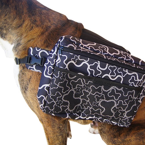 Alforje preto estampado, mochila grande