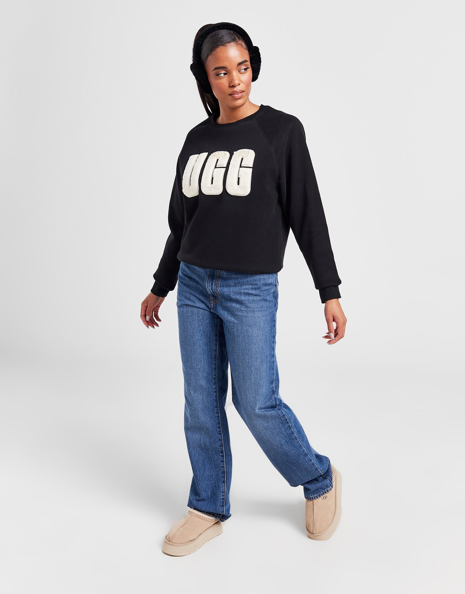 UGG Sweatshirt Fuzzy Logo Crew Femme