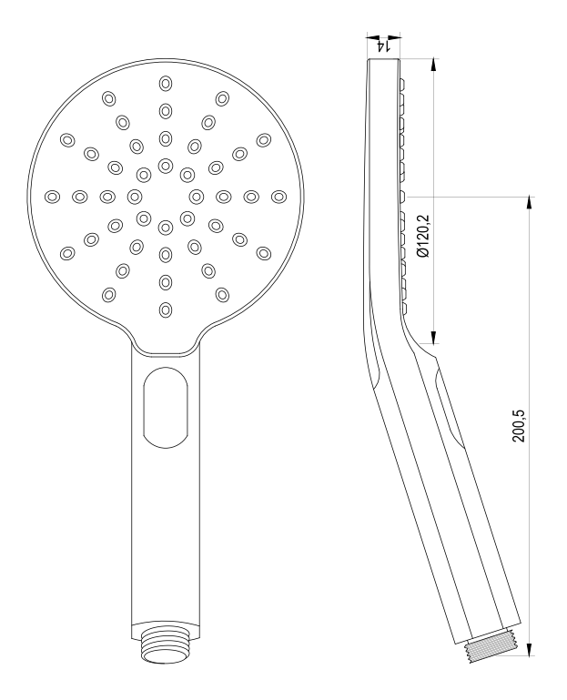 Brauer Black Edition handdouche met 3 standen 12cm zwart mat