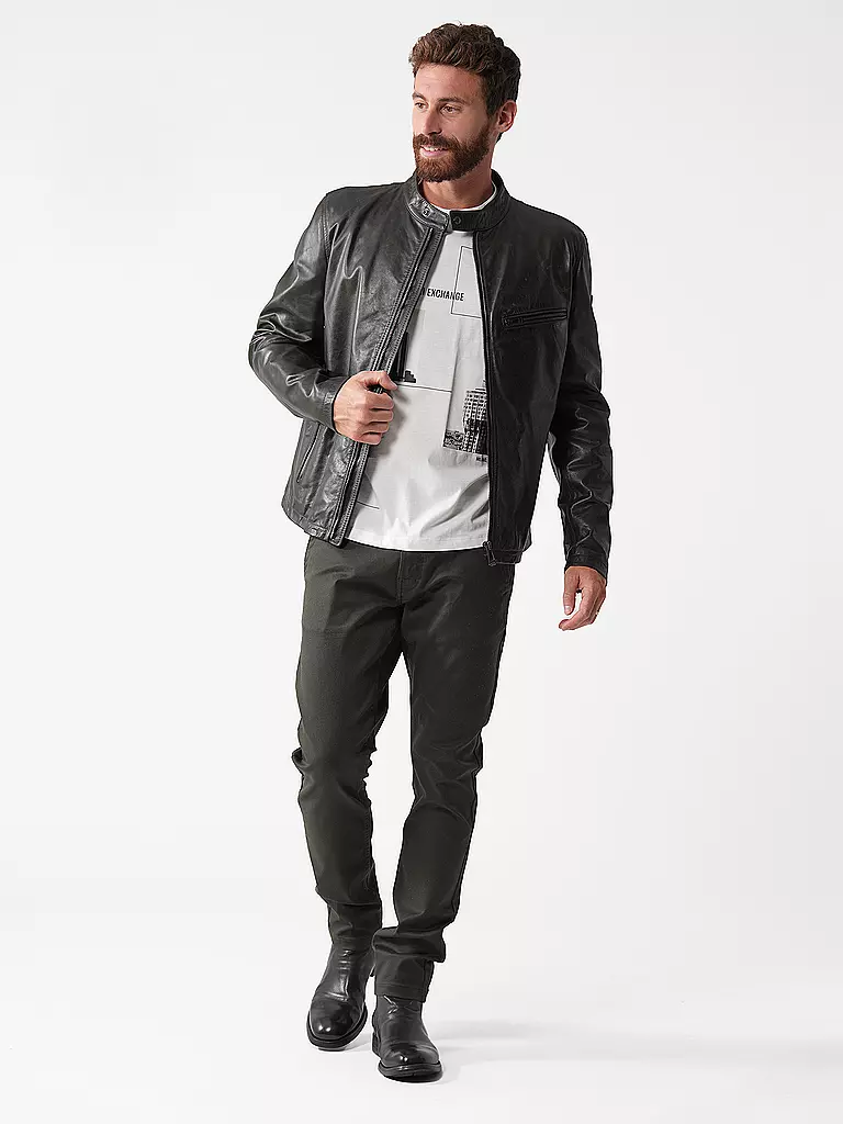 BELSTAFF Lederjacke LEGACY PEARSON dunkelgrün