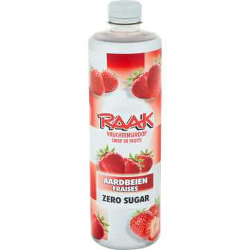 RAAK Vruchtensiroop Aardbei Zero Sugar 0,75 L