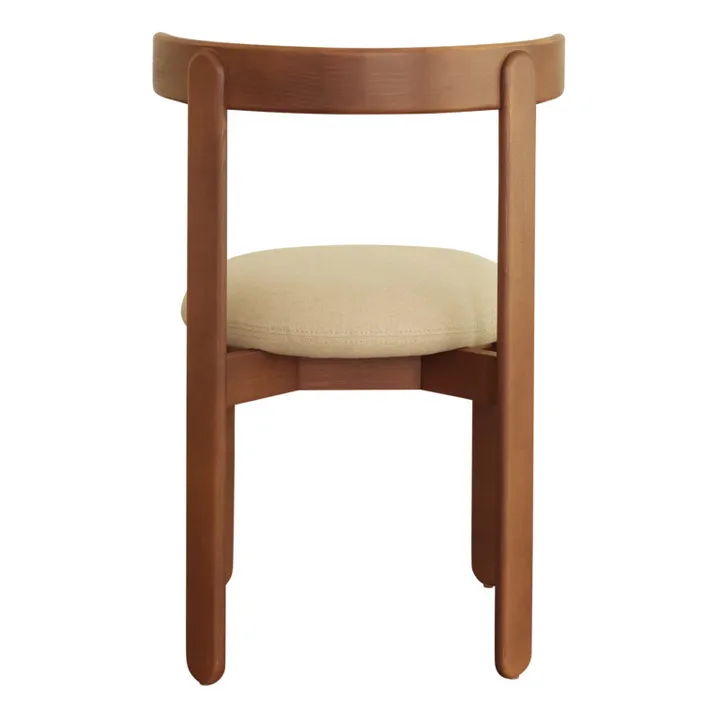 Gabrielle Paris Chaise Lilas en bois, assise en lin  | Blanc cassé
